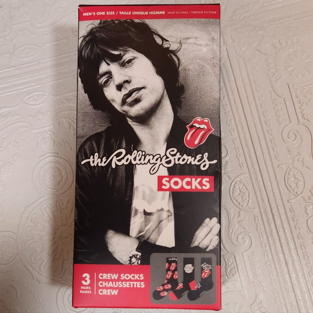 The Rolling Stones Black and Red Crew Socks